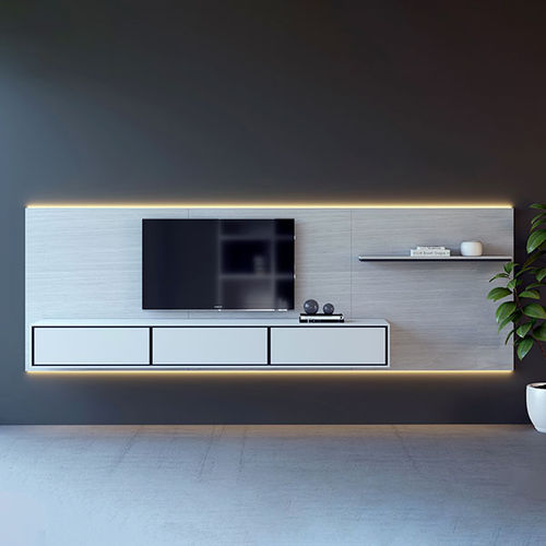 Современный настенный комплект для ТВ - MODE MDC15 - ITALIANELEMENTS - из лакированной МДФ / модульный / со встроенным освещением