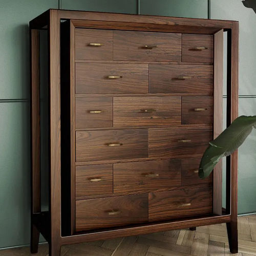 Высокий комод - Caxton - WOOD TAILORS CLUB - современный / из орехового дерева / из матированной латуни