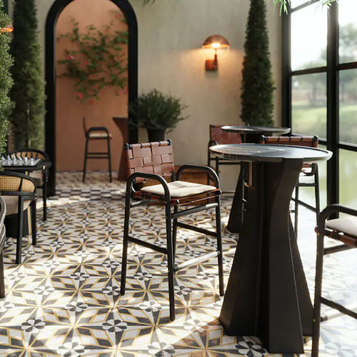 Современный высокий стол для еды стоя - Grenfell - WOOD TAILORS CLUB - из мрамора / с основанием из ясеня / круглый