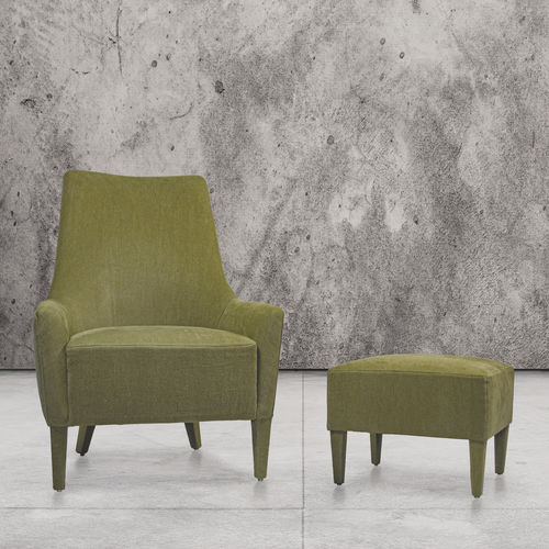 Классическое кресло - LOUISE ONE SEAT AND FOOTREST - Defleure Home Collection - из кожи / из ткани / с опорой для ступней