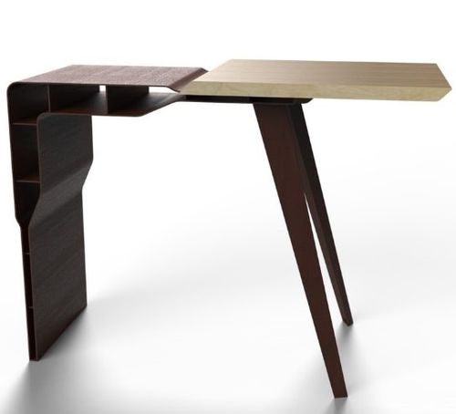 Современный стол-консоль - MESETA - Trackdesign - из дуба / с основанием из стали COR-TEN® / прямоугольный