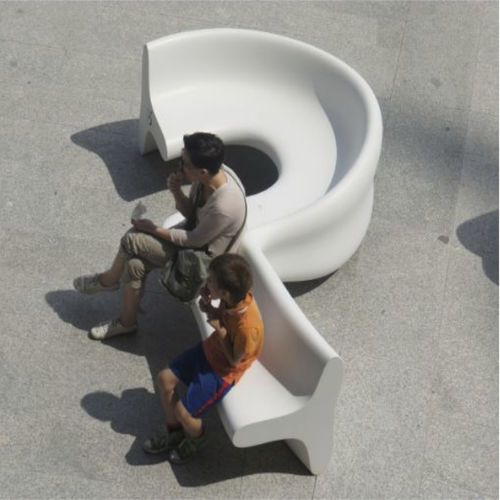 Общественная скамейка уникальный дизайн - CITY ALPHABET B  - Astrini Design - из ламината / со спинкой / для школ