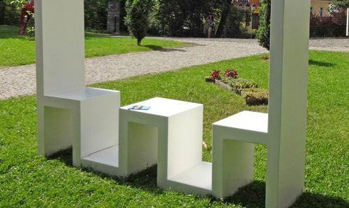 Дизайнерская скамейка - Astrini Design - из алюминия / для профессионального использования / для торгового центра