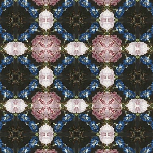 Современный обои - ORNAMENTAL - La Aurelia Design - в цветочек / имитация ткани / многоцветный