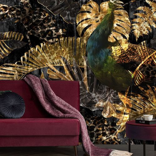 Современный обои - PARADISE - La Aurelia Design - природный мотив / имитация ткани / позолоченный