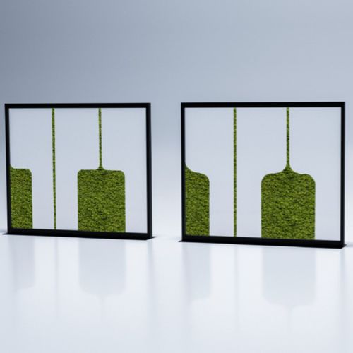 Разделитель пространства из лакированного металла - BIG FRAMES - Feel Green - из акрилового полимера / для офиса / для ресторана