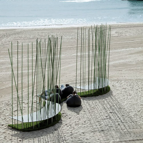 Общественная скамейка уникальный дизайн - WAVE  - Feel Green - из цельной древесины / из бамбука / из металла