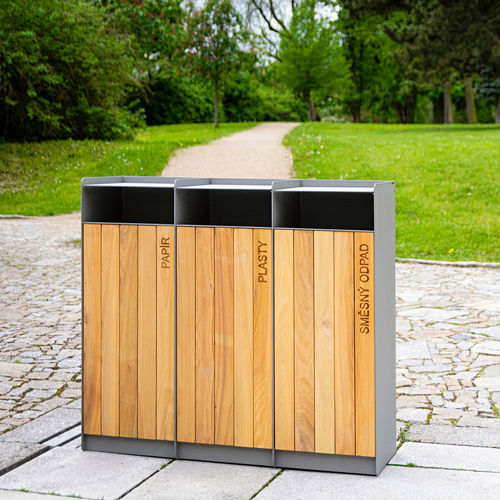 Общественный мусорный контейнер - MAG - STREETPARK s.r.o. - встраиваемый / из нержавеющей стали / из листового металла