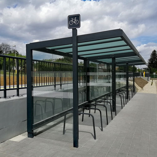 Модульный навес для велосипедов - FRAMEO CYKLO - STREETPARK s.r.o. - из стали / для общественных мест / для городских зон