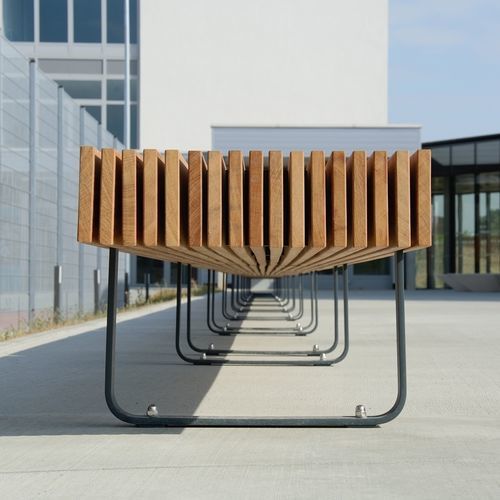 Современная общественная скамейка - BORDO - STREETPARK s.r.o. - из дерева / из металла / из каучука