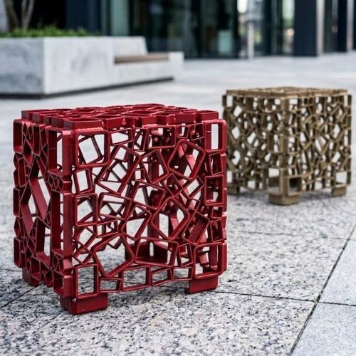 Общественная скамейка промышленный дизайн - LCU4 - STREETPARK s.r.o. - из гальванизированной стали / из стали / из окрашенной стали
