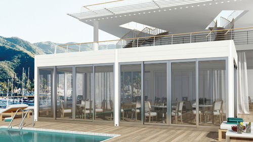 Раздвижная наружная остекленная дверь - SLIDING DOORS - RGM srl - из алюминия / с двойным остеклением / с термовкладышем