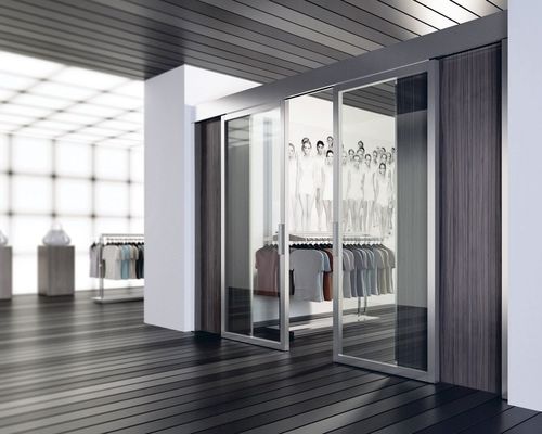 Дверь для интерьера - Premium Sliding Doors - из алюминия / раздвижная / застекленная
