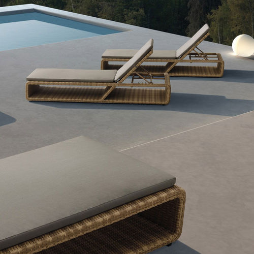 Современный садовый шезлонг - H-20031L - Howvin outdoor furtniture - из ткани / из ротанга / регулируемая спинка
