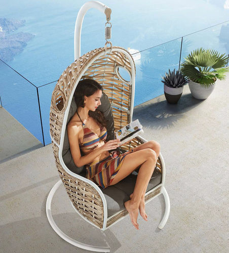 Качель из ротанга - HY-20215L - Howvin outdoor furtniture - из металла / отдельно стоящая / со съемной подушкой