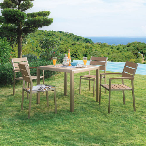 Современный стол - H-HM2203 - Howvin outdoor furtniture - из алюминия / WPC / с основанием из алюминия