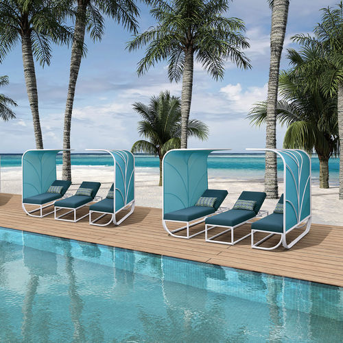 Садовый шезлонг уникальный дизайн - H-9828L - Howvin outdoor furtniture - из Sunbrella® / из алюминия / для сада