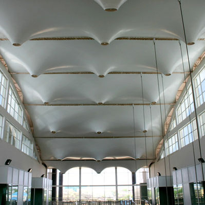 Натяжная конструкция кабель-мембрана - ATRIUMS  - ICON INTERIORS AND EXTERIORS - с аркой / для покрытий / полупрозрачная