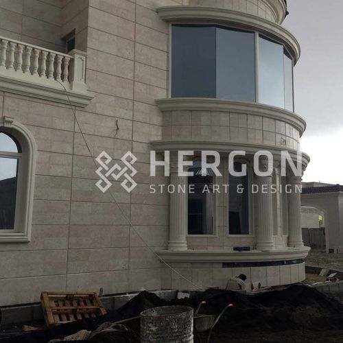 Плита из камня из мрамора - ASSOS - DIRECCION - из известняка / из травертина / для облицовки