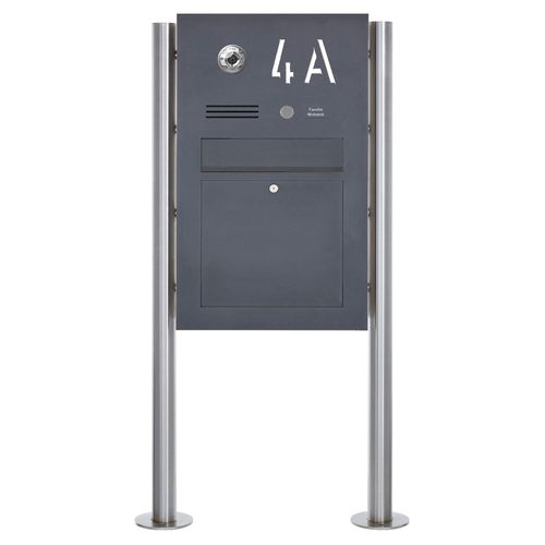 Почтовый ящик на ножке - DESIGNER : 325B-VAR-HL-B - Briefkasten Manufaktur Lippe GmbH - индивидуальный / со встроенным переговорным устройством / персонализированный