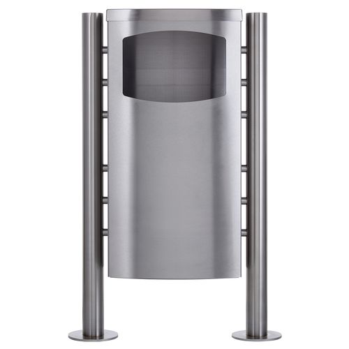 Общественный мусорный контейнер - BASIC 650X-VA - Briefkasten Manufaktur Lippe GmbH - напольный / из полированной нержавеющей стали / без крышки