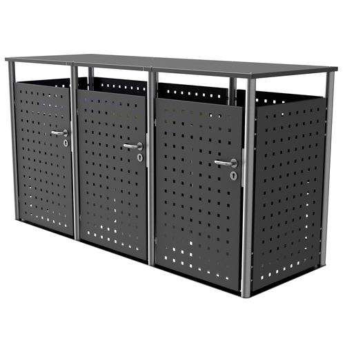 Ограждение для мусорного бака для бытового использования - 750V1-3-VAR-SR - Briefkasten Manufaktur Lippe GmbH - для профессионального использования / из нержавеющей стали / из лакированной нержавеющей стали