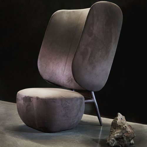 Современное низкое кресло - ELEPHANT M6 - Sergey Makhno Product - из ткани / из дерева / с высокой спинкой