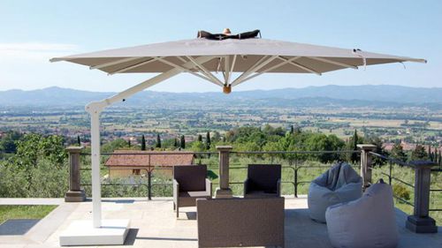 Направляемый зонт от солнца - BELLAGIO - ILISUN - со смещением / из ткани / для профессионального использования
