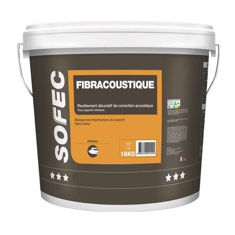 Декоративная штукатурка - FIBRACOUSTIQUE - Sofec - для шпаклевки / для внутреннего применения / для стены