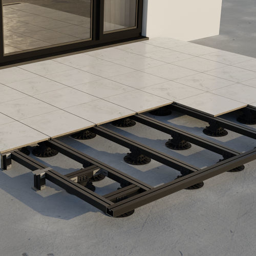 Конструкция для технического пола из термолакированного алюминия - STRUCTURAL® CERAM - FIBERDECK - с высоким сопротивлением / для террасы / регулируемая