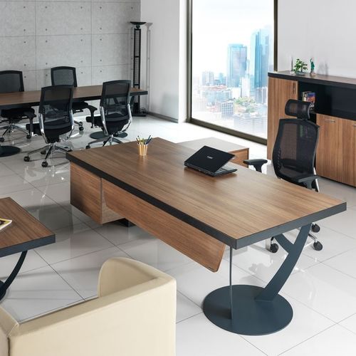 Директорский рабочий стол - EPSILON - Flekssit Office Furniture - современный / из меламина / со встроенным ящиком