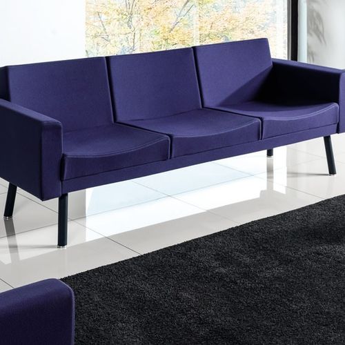 Современный диван - TOLL - Flekssit Office Furniture - из ткани / с подлокотниками / синий