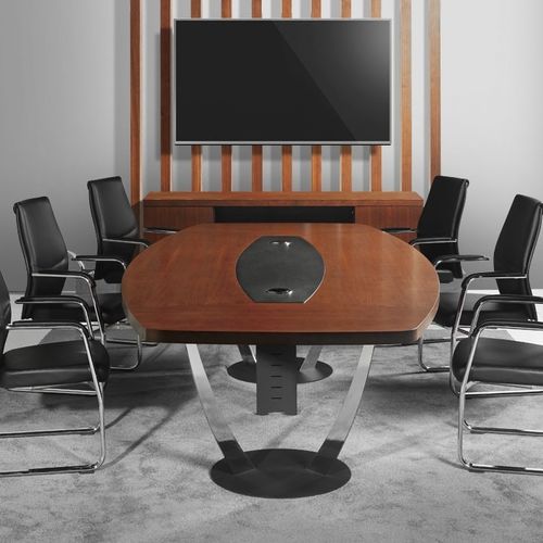 Современный стол для собраний - EPSILON - Flekssit Office Furniture - из фанерованной древесины / из меламина / с основанием из металла