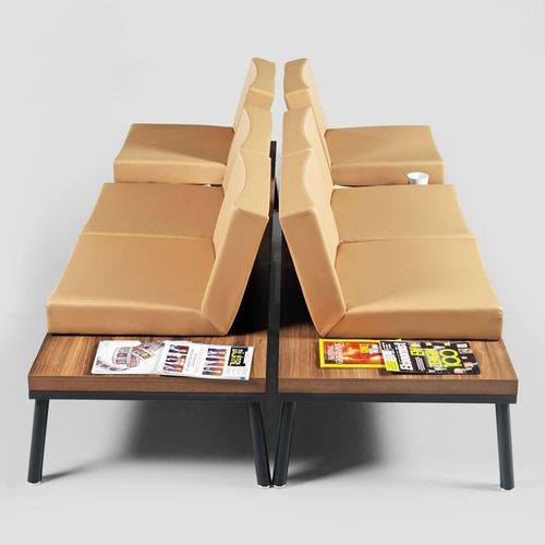 Сидения на опоре из окрашенного металла - TOLL SALON - Flekssit Office Furniture - из фанерованной древесины / из полиуретана / 3 места