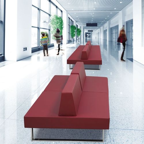Современная банкетка - SILVIA - Flekssit Office Furniture - из кожи / для профессионального использования / со спинкой