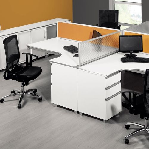 Рабочий стол для офисов открытого типа - URAS - Flekssit Office Furniture - современный / из меламина / модульный