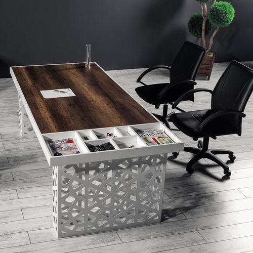 Современный стол для собраний - GALA - Flekssit Office Furniture - из лакированной МДФ / из меламина / с основанием из металла