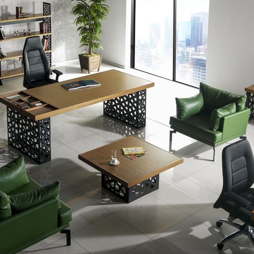 Современный журнальный столик - GALA - Flekssit Office Furniture - из дерева / из меламина / с основанием из металла