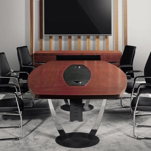 Современный стол для собраний - EPSILON - Flekssit Office Furniture - из меламина / с основанием из металла / прямоугольный