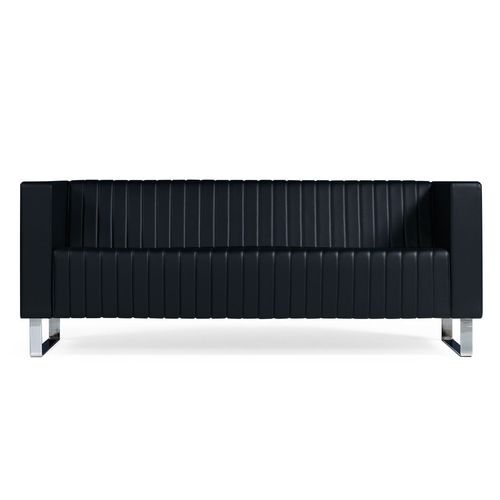 Современный диван - POSH - Flekssit Office Furniture - из кожи / с подлокотниками / черный