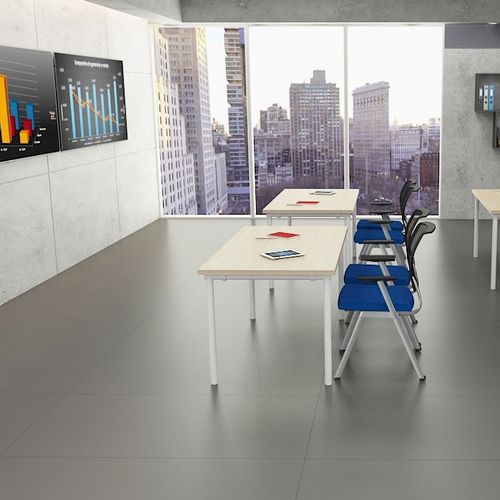 Современная парта - PRATICA - Flekssit Office Furniture - из меламина / с основанием из металла / прямоугольная