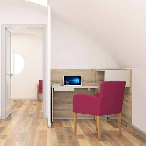 Современный рабочий стол - FOLD UP - Flekssit Office Furniture - из дерева / со встроенным ящиком / для удаленной работы