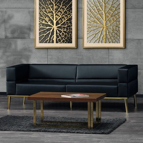 Современный диван - MERRY - Flekssit Office Furniture - из кожи / желтый / для профессионального использования