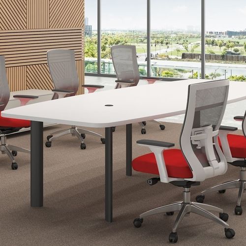 Современный стол для собраний - KÜBIK - Flekssit Office Furniture - из дерева / с основанием из металла / прямоугольный