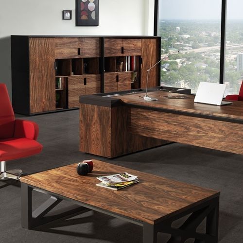 Классический журнальный столик - VENÜS - Flekssit Office Furniture - из МДФ / с основанием из металла / прямоугольный