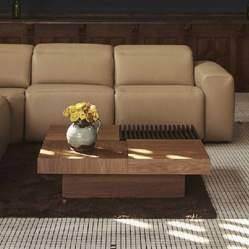 Современный журнальный столик - 2-CT01 - ZEDERE - из дерева / с основанием из древесины / квадратный