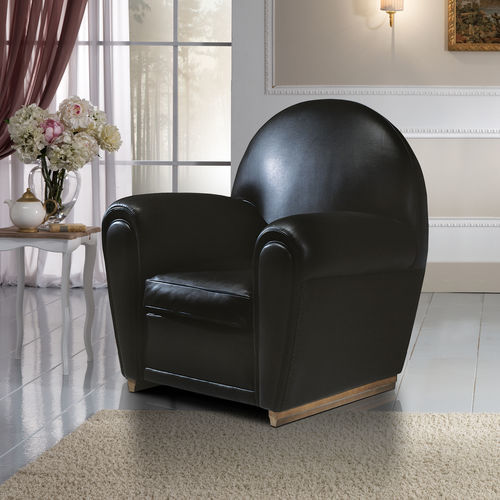 Классическое кресло - Cristal  - DI MARCO INTERIOR SOFA - из кожи / из дерева / черное