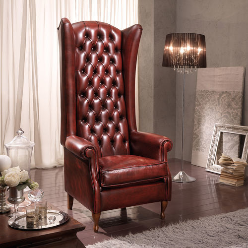 Классическое кресло - BERGER IMPERIALE  - DI MARCO INTERIOR SOFA - из ткани / из кожи / из дерева