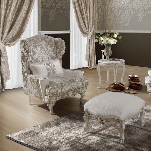 Классическое кресло - TIFFANY - DI MARCO INTERIOR SOFA - из ткани / из цельной древесины / с ушами