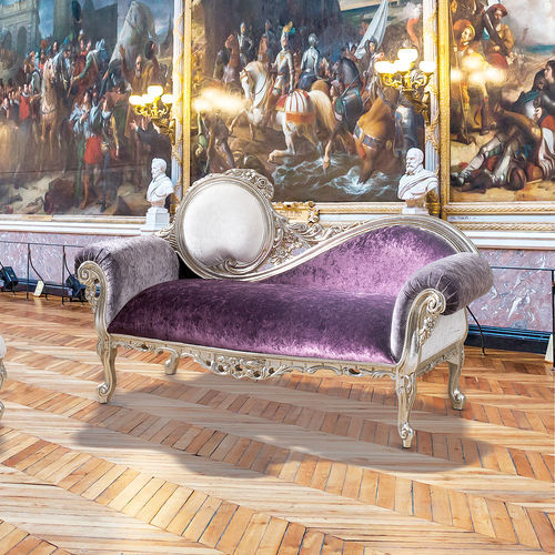 Полудиван в стиле барокко - EPOQUE - DI MARCO INTERIOR SOFA - из ткани / из бука / из позолоченного дерева с золотым листом